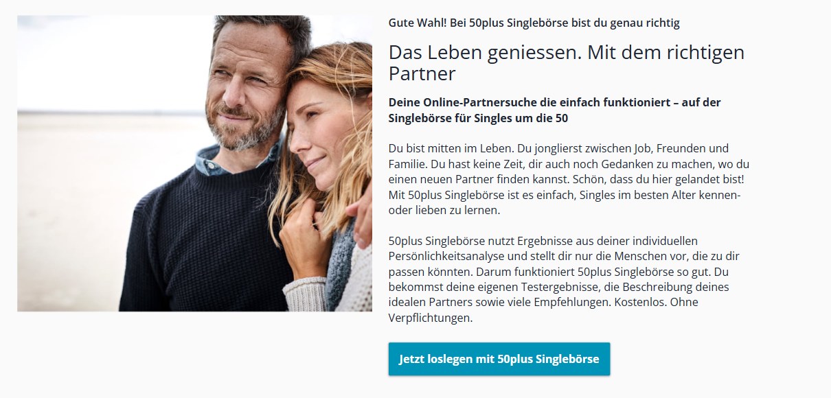 Abschnitt Das Leben geniessen auf 50plus-singleboerse.ch