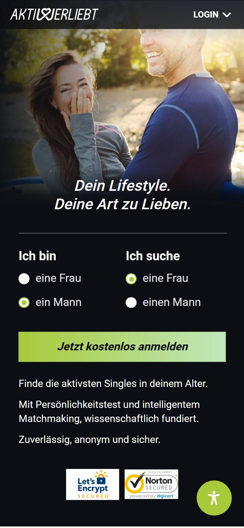 aktiv-und-verliebt.ch auf dem Smartphone