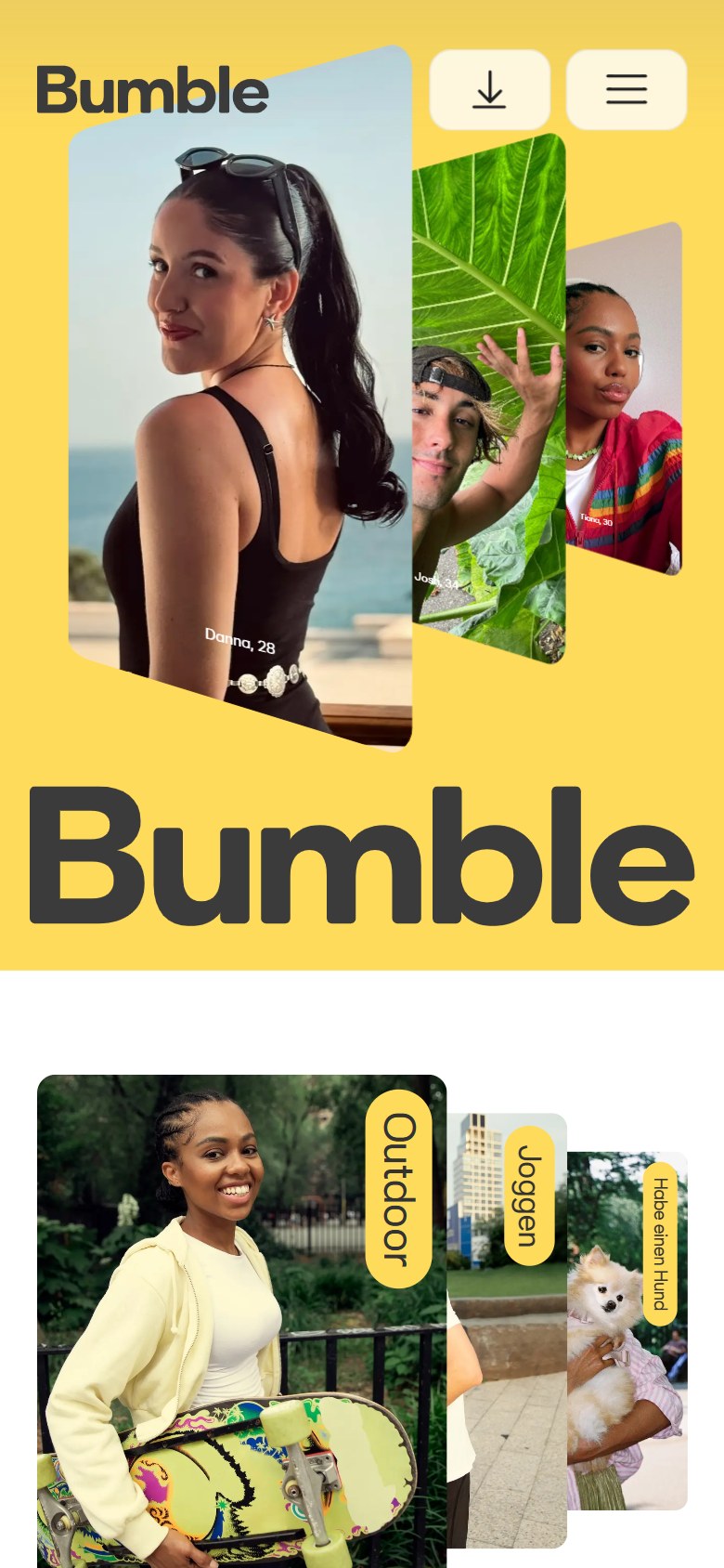 bumble.com auf dem Smartphone