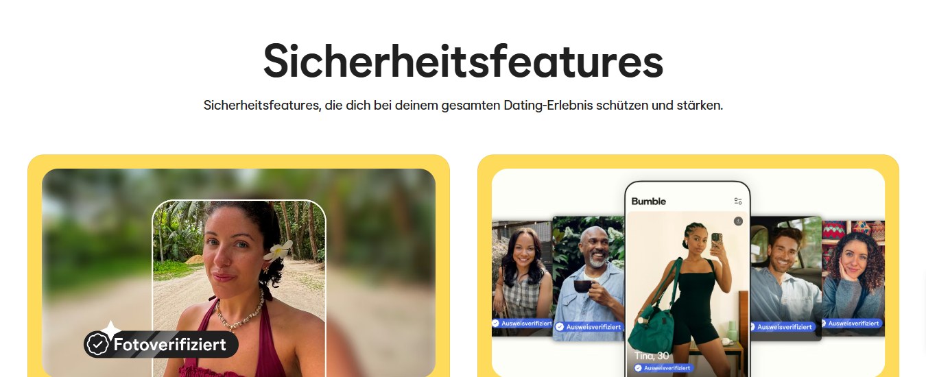 Sicherheitsfeatures von Bumble: Fotoverifizierung und Ausweisverifizierung