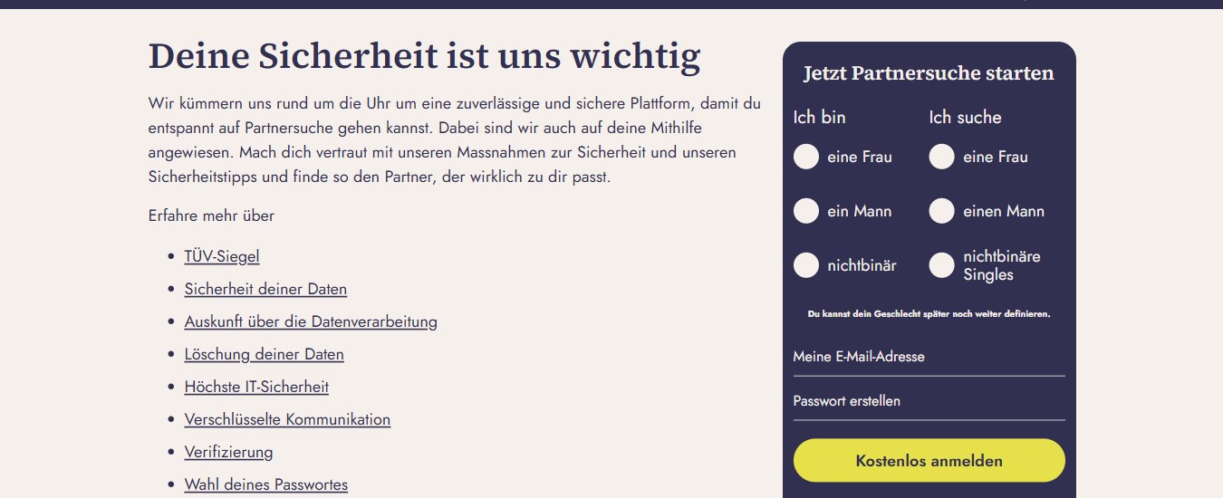 Sicherheitsseite von elitepartner.ch