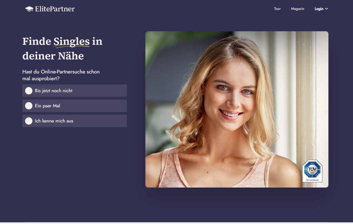 Startseite von elitepartner.ch